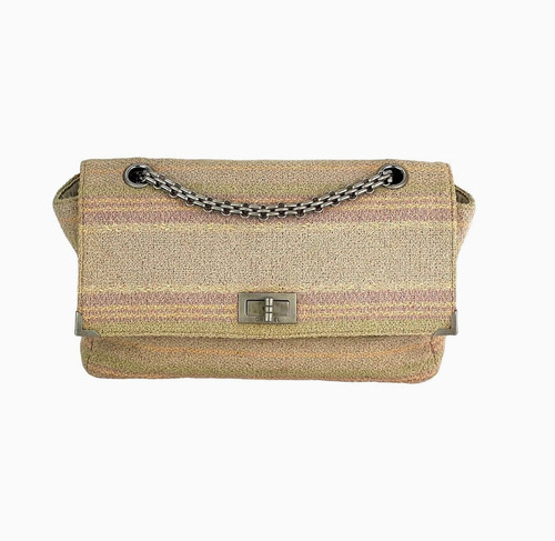 Borsa Chanel 2.55 Riedizione 225 Singola Patta Rosa Multicolore Cotone Tweed Ebay Live