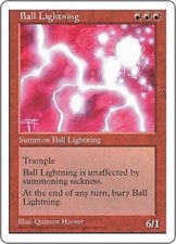 MAGIC THE GATHERING - FIFTH EDITION  - BALL LIGHTNING - LT PLAY - EX