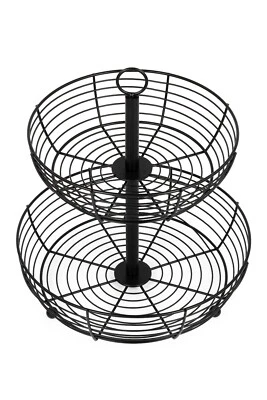 Etagere Etagen schwarz matt  Obstkorb H=33 cm D= 29 cm Schale- B- Ware - Bild 1 von 4