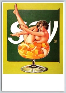 Postcard Nude Advertising Miss Fruit Salad Black Haired Woman Risqué - Mel Ramos - Picture 1 of 2