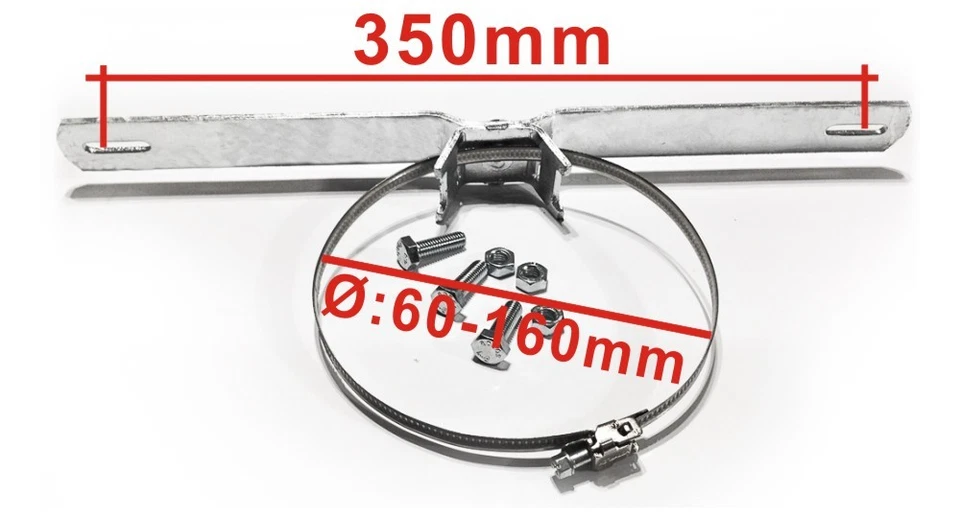 Schellen zur Befestigung von Schildern Schildermontage am Rohr Ø:60-160mm A11