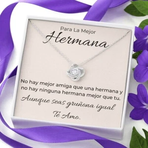 Regalo Para Hermana Collar Para Mujer Hermana Menor Hermana Mayor Joyas - Picture 1 of 9