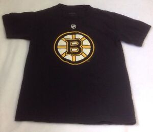 Men's NHL Boston Bruins Shirt Sz S Reebok Patrice Bergeron Hockey Black T-Shirt 