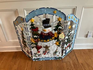 2003 Grandeur Noel Decorative Metal Screen Santa Fireplace Cover (Read Descript) - Picture 1 of 13