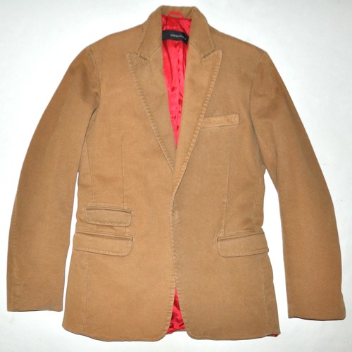 Giacca Cappotto Sportivo DSquared2 Uomo Taglia 48 Marrone Cotone Cammello ITALIA