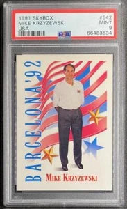 Mike Krzyzewski 1991 Skybox Team USA #542 Duke Blue Devils - PSA 9 - Picture 1 of 2