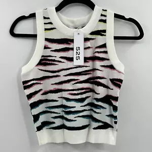 525 Sleeveless crop animal print sweater size XS NWT - Picture 1 of 6