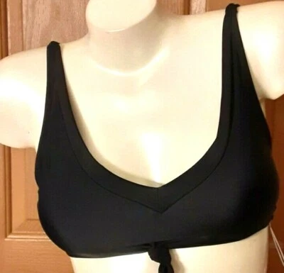 No Boundaries V-Neck Knotted Front Black Bikini Tops Junior Sizes NWT - Image 1 of 4
