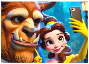 BELLE & BEAST * ACEO personalizzato * novità divertente * SELFIE * carta artistica * ATC - Foto 1 di 2
