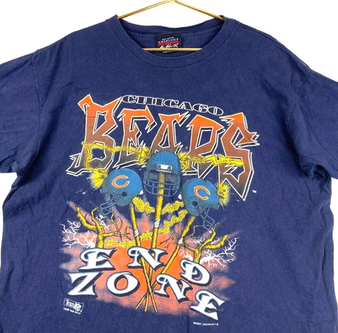 Vintage Chicago Bears End Zone Magic Johnson T’s T-shirt Size XL 1995 Blue 90s Cover