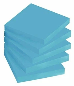 100 Sheets Post-It Notes 75mm Sticky Pop Up Cute Tabs Square Pad Pastel Blue New - Picture 1 of 4