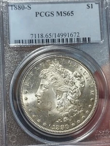1880 S Morgan Silver Dollar, PCGS MS 65 - Picture 1 of 4