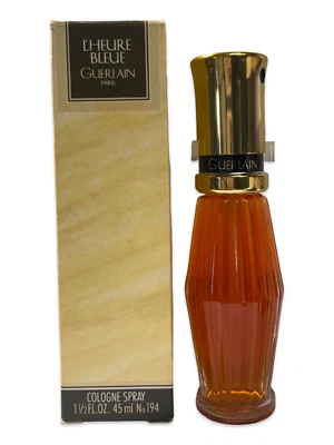 Spray colonia azul Guerlain L' Heure 1983 vintage 1,5 fl oz nuevo en caja envío rápido Foto 1 de 3