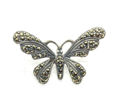MARCASITE BUTTERFLY PENDANT All Marcasite Stones. 925 STERLING SILVER - Image 1 of 4