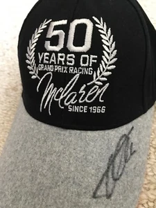 FERNANDO ALONSO signed CAP 50 YEARS McLaren F1 GP Gray curved BRIM NEW ERA Hat - Picture 1 of 11