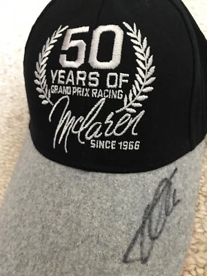 FERNANDO ALONSO signed CAP 50 YEARS McLaren F1 GP Gray curved BRIM NEW ERA Hat - Image 1 of 4