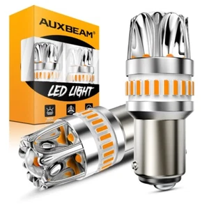 AUXBEAM 1157 LED Turn Signal Light Bulb Amber Anti Hyper Flash CANBUS Error Free - Picture 1 of 12