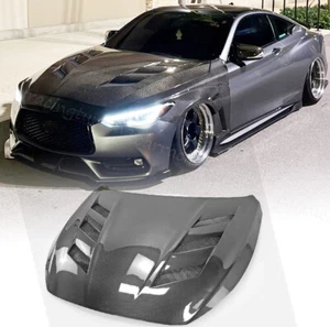 Cubierta tapa capó delantero FIBRA CARBONO REAL apta para Infiniti Q50 2014-2021 - Imagen 1 de 14