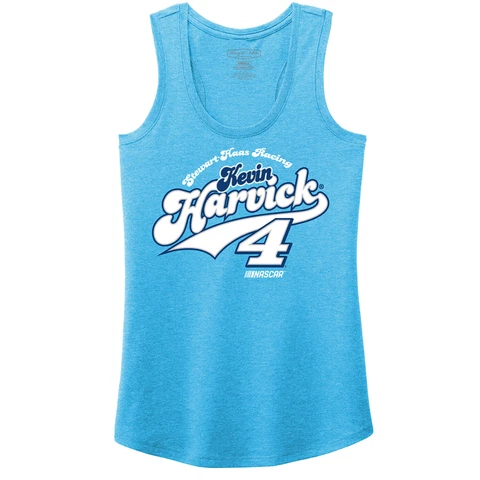 Kevin Harvick Women's Racerback Ladies Tank Top T-Shirt Blue Cover