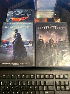 (4) BATMAN JUSTICE LEAGUE DVD LOT BATMAN BEGINS DARK KNIGHT RISES DARK KNIGHT - Picture 1 of 1