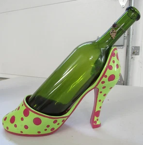 High Heel Polka Dot Weinflaschenhalter Evergreen 2BHS1479 - Unikat - Bild 1 von 8