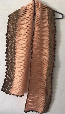 Bufanda vintage de tejido abierto colores otoño bufanda bufanda ganchillo a mano Foto 1 de 4