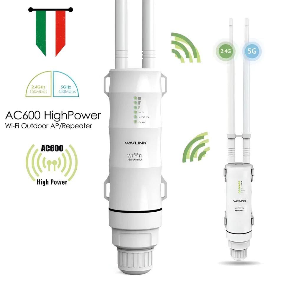 Amplificatore Segnale Wi-Fi 5Ghz Repeater Da Esterno Ripetitore Wifi Rete LAN IT - Immagine 1 di 4