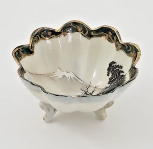 3"x2" Antique Hand Painted Mt. Fuji The Yamato Nippon Dish Bone China Porcelain - Picture 1 of 11