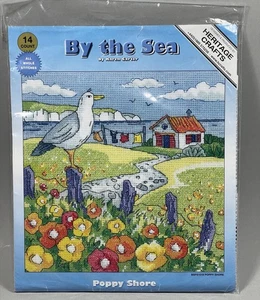 Kit de punto de cruz contado Poppy Shore By the Sea Karen Carter Heritage Crafts - Imagen 1 de 2