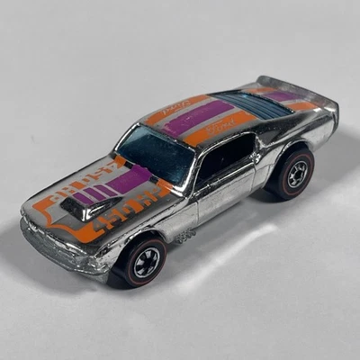 Vintage Hot Wheels Redline 1974 Mustang Stocker 450HP Chrome Ford Hong Kong - Image 1 of 4