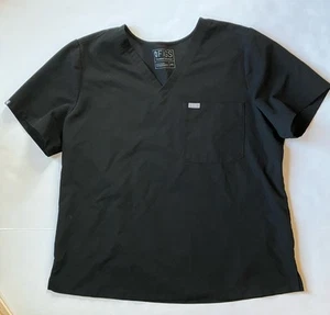 FIGS Scrubs Women’s Technical Collection Sz XXL Black Shirt Top EUC - Picture 1 of 5
