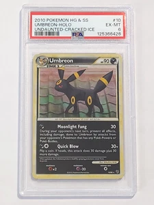 2010 POKEMON HG & SS UMBREON-HOLO UNDAUNTED-CRACKED ICE #10 PSA 6 - Picture 1 of 2