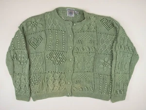 Cape Isle Knitters Grobstrick grüne Strickjacke Damen Größe L - Bild 1 von 2