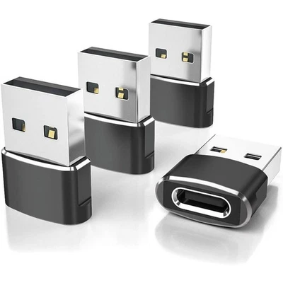 USB to USB C Adapter 4Pack USBC Female to A Male Type C Converter - Image 1 of 4