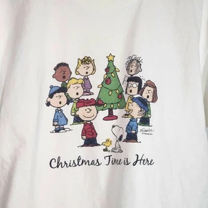 Peanuts “Christmas Time Is Here” White 100% Cotton Size XL Shirt Unisex  - Picture 1 of 4
