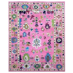 Pink rug Indo Oushak Contemporary Hand-Knotted Rug Decor living area Home Rugs. - Picture 1 of 12