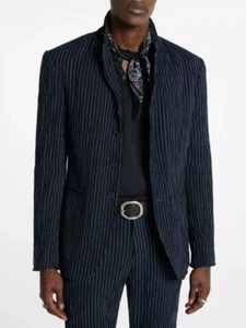 $1198 NWT New John Varvatos Collection Striped Linen Blazer Jacket EU56 US46 - Picture 1 of 12