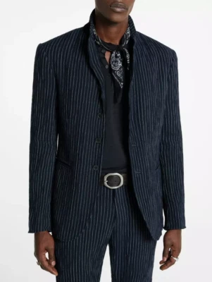 $1198 NWT New John Varvatos Collection Striped Linen Blazer Jacket EU56 US46 - Image 1 of 4