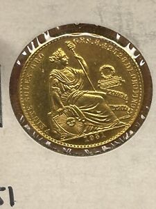1951 Peru Gold20 Soles Liberty Nice Example Harder To Find Coin