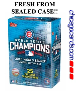 Juego de caja oficial 2016 Chicago Cubs Topps World Series Champions edición limitada - Imagen 1 de 8