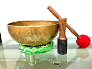 10 inch Tibetan singing bowl Chakra bowls healing meditation Yoga well being - Picture 1 of 4