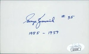 George Zuverink Baltimore Orioles Signed 3x5 Index Card JSA Authenticated - Picture 1 of 2