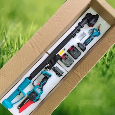 PARTENOPEA cesoia a batteria con asta motosega a batteria 6" con asta kit potatura