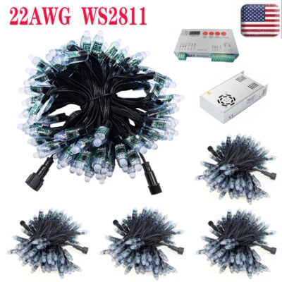 WS2811 12V LED Pixels Light RGB String Lights Addressable Christmas Advertising - Image 1 of 4