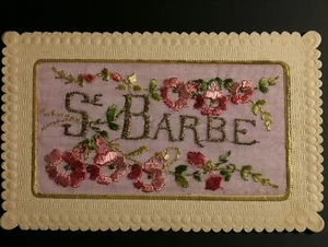 CPA FANTAISIE Carte Brodée : Brodée Marquée Ste BARBE (POMPIER)  - Imagen 1 de 2