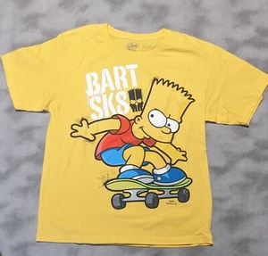 Bart Simpson SK8 Skateboarding Yellow Shirt Youth XXL 18 - Picture 1 of 6