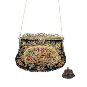 European Petit Point Evening Purse & Coin Purse - Picture 1 of 5