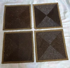 Gallerie Beaded Placemat Two Toned Chocolate Set Of 4 - Picture 1 of 6