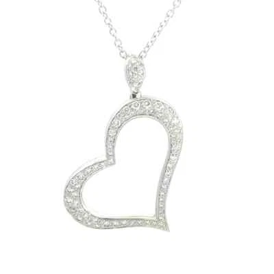 Collar Piaget Diamante Oro Corazón 18k Blanco Pavé Conjunto con Cadena Foto 1 de 4