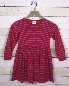 Girls HANNA ANDERSSON Sz 120 - 6 7y Pink Opposite Stripe l/s Day Dress - Picture 1 of 5